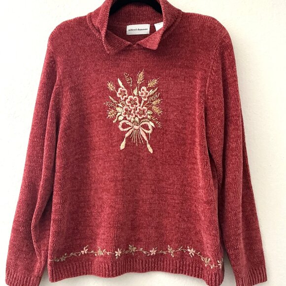 ALFRED DUNNER VINTAGE  EMBROIDERED SWEATER - Picture 1 of 11